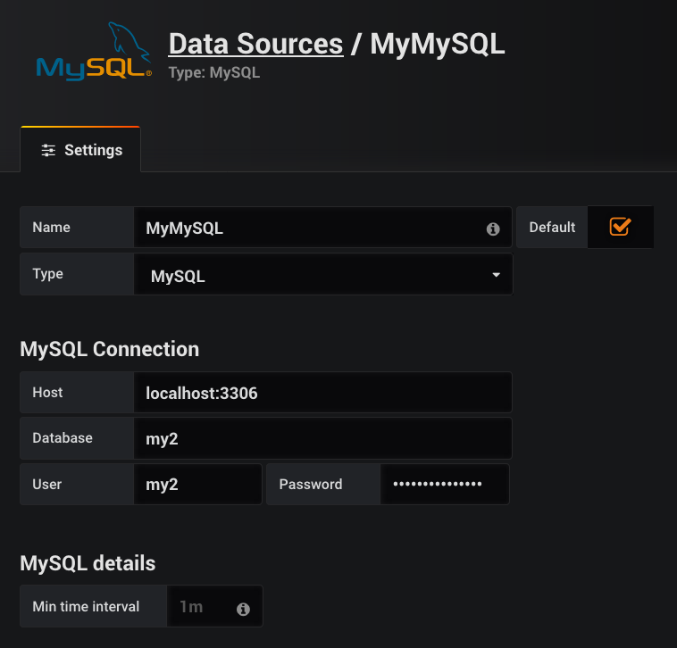 2MySQL Grafana Simple Dashboard